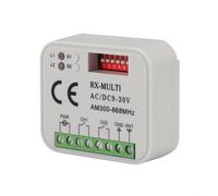 HomeVortex Récepteur sans fil multi-fréquences 300-868 MHz, pour portail de garage, compatible avec Nice Hormann pour marantec FAAC, code fixe roulant, AC/DC 9-30 V, 2, canaux, 50 m (blanc)