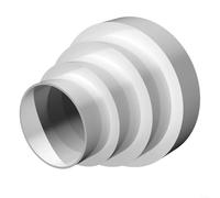 HomeVortex Réducteur de conduit de ventilateur en plastique ABS rond adaptateur pour grille d'aération 80 mm, 100 mm, 120 mm, 125 mm, 150 mm pour systèmes CVC, blanc