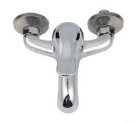 HomeVortex Robinet mitigeur de baignoire en alliage de zinc chromé triple structure montage mural double sortie robinet chaud froid pour la maison baignoire argent