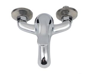HomeVortex Robinet mitigeur de baignoire en alliage de zinc chromé triple structure montage mural double sortie robinet chaud froid pour la maison baignoire argent