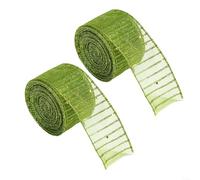 HomeVortex Ruban de Noël en organza transparent à paillettes, pour loisirs créatifs, décoration de fête de mariage, 6,3 cm x 2 m, couleurs assorties rouge, bleu, argent, vert (vert)