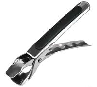 HomeVortex Silic Pince de cuisine antidérapante et résistante à la chaleur pour casseroles chaudes, poêles, assiettes, outil ergonomique en acier inoxydable, noir, 17 x 3 x 9,5 cm
