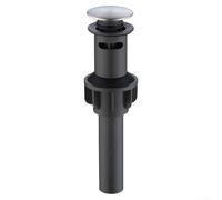 HomeVortex Siphon d'évier de salle de bain pop-up chromé en acier inoxydable PU pour extérieur/intérieur de salle de bain, tuyau de vidange d'évier noir, raccord de vidange de taille standard (gris)
