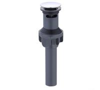HomeVortex Siphon d'évier de salle de bain pop-up chromé en acier inoxydable PU pour extérieur/intérieur de salle de bain, tuyau de vidange d'évier noir, raccord de vidange de taille standard (argent)
