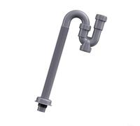 HomeVortex Siphon d'évier en forme de U en ABS flexible pour lavabo et cuisine, joint d'eau anti-odeur, courbure arbitraire, pour espaces étroits, installation facile, gris (95 cm) (95 cm)