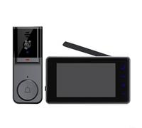HomeVortex Sonnette vidéo sans fil avec écran IPS de 4,3", caméra 1080p, interphone vocal bidirectionnel, nuit, protocole privé longue portée pour la sécurité à domicile, noir