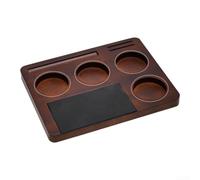 HomeVortex Station de tassage réglable en bois pour expresso 51-58 mm | Fabriqué à partir de bois de noyer naturel, motifs uniques, construction, toucher lisse