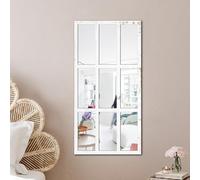 HomeVortex Sticker mural imitation fenêtre 3D en acrylique avec cadre en bois rectangulaire pour salon, chambre à coucher, bureau - 44 x 22 cm - Effet de profondeur élégant (blanc)