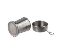 HomeVortex Tasse à café pliable avec couvercle isotherme en acier inoxydable pour voyage, travail, maison (grande taille 250 ml)