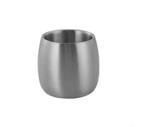 HomeVortex Tasse en acier inoxydable 304 de 150 ml à double paroi isotherme pour thé, café, bière, finition argentée polie, passe au lave-vaisselle pour la maison, le bureau, l'extérieur (argenté)