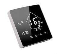 HomeVortex Thermostat programmable, pour chauffage électrique au sol, miroir tactile numérique, avec 5 + 1 + 1 cycles, verrouillage enfant et protection contre le gel, 16 A 3200 W, noir
