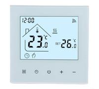 HomeVortex Thermostat programmable WiFi pour application, commande vocale compatible avec ALEXA, écran LCD de 5 à 95 °C pour chaudière à gaz, chauffage au sol électrique, blanc (chauffage électrique)