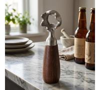 HomeVortex Tire-bouchon manuel avec poignée en bois marron de 14 cm en acier inoxydable pour cuisine et bar, design ergonomique pour une ouverture sans effort des bouteilles de vin et d'eau