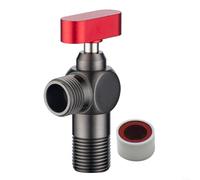 HomeVortex Vanne d'angle en laiton à haut débit, pour chauffe-eau, robinet à boisseau sphérique de 1,27 cm, avec indicateurs rouges bleus, grand raccord de contrôle du débit anti-fuite, finition