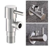 HomeVortex Vanne d'angle triangulaire en acier inoxydable 304, vanne d'arrêt d'eau murale pour toilettes, bidet, lavabo, plomberie épaisse avec couvercle décoratif
