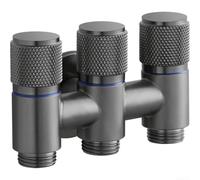 HomeVortex Vanne inverseur à 3 voies de 1,27 cm, butée d'angle en acier inoxydable, pour machines à laver, lave-vaisselle, douche, séparateur d'eau multi-sorties étanche, avec anneaux d'étanchéité