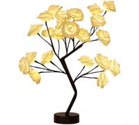 HomeVortex Veilleuse romantique LED en forme de fleur alimentée par USB - Lampe de chevet à changement de couleur pour chambre d'enfant et fête (jaune)