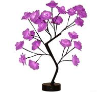 HomeVortex Veilleuse USB en forme de fleur pour décoration de chambre à coucher, cadeau romantique, LED à changement de couleur, éclairage d'ambiance doux (violet)