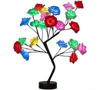HomeVortex Veilleuse USB en forme de fleur pour décoration de chambre à coucher, cadeau romantique, LED à changement de couleur, éclairage d'ambiance doux (couleur)