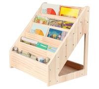 homewell Bibliothèque Enfant en Bois - Rangement Livres et Jouets -Idéale pour Organiser et Contenir des Livres,Construction Stable et Montage Facile,41.9 * 41.9 * 30.4cm