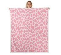 Homewish Couverture 100x130cm Enfant Guépard Rose Plaid Canape Imprimé Léopard Couverture Polaire Géométrique Camouflage Animal Africain Jetés de Lit Faune de Ferme