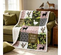 Homewish Couverture 75x100cm Cerf Camouflage, Plaid Canape Adulte Chasseur Canard Sauvage, Couverture Polaire Animaux Camouflage Vert, Jetés de Lit Vie Sauvage, Bleu Marine
