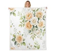 Homewish Couverture Canapé 150x200cm Floral Roses Crème Aquarelle