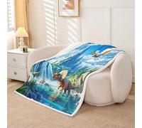 Homewish Couverture Canapé 229x229cm Dinosaure Réaliste 3D