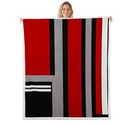 Homewish Couverture Canapé 229x229cm Noir Gris Rouge
