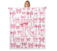 Homewish Couverture Canapé 229x229cm Nœud Blanc et Rose