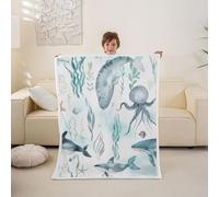 Homewish Couverture Polaire 100x130cm Monde sous-Marin