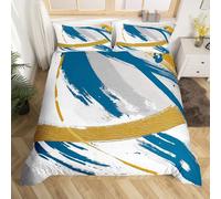 Homewish Housse de Couette 220x240 avec 2 Taies d'oreiller, Parure de Lit Gris Beige Bleu, Sets de Housses de Couettes Peinture À l'huile Graffiti, Couvre Lit Abstrait Dégradé Contemporain Moderne