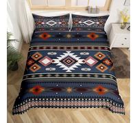 Homewish Housse de Couette Enfant Ferme Aztèque Noir Rouge Gris,Parure de Lit 140x200 Bohémie du Sud-Ouest,Sets de Housses de Couettes Cowboy Tribal,Couvre Lit Cowgirl Adultes