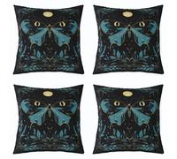 Homewish Lot de 2 Decorative Housse de 40x40 Bleu Sarcelle Papillon de Nuit | Taie d'oreiller Papillon de la Mort Gothique Housse d'oreiller Boho Saint-Valentin Animaux Exotique -
