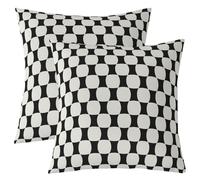 Homewish Lot de 2 Decorative Housse de Coussin 40x40 Damier Patchwork | Taie d'oreiller Noir Gris Voiturereaux Buffalo Housse d'oreiller Art Abstrait -
