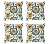 Homewish Lot de 2 Decorative Housse de Coussin 40x40 Hommedala Fleurieux | Taie d'oreiller Vintage Damas Housse d'oreiller Couleuré Abstrait Fleur -