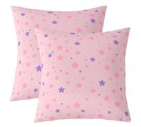 Homewish Lot de 2 Decorative Housse de Coussin 40x40 Kawaii Roses Étoile | Taie d'oreiller Dessin Animé Mignon Étoile Impression Housse d'oreiller Princesse Style Coquette -
