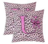 Homewish Lot de 2 Decorative Housse de Coussin 45x45 Lettre Initiale U