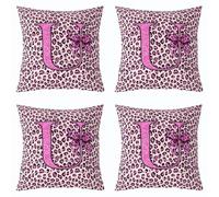 Homewish Lot de 2 Decorative Housse de Coussin 50x50 Lettre Initiale U