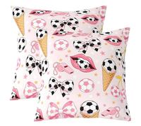Homewish Lot de 2 Housse Coussin Canape 55x55 Jeu de Ballon de Football