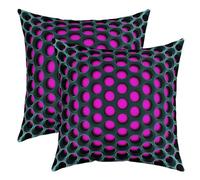 Homewish Lot de 2 Housse de Coussin 40x40 Décoratif, Taie d'oreiller Géométrique Violet, Housse d'oreiller Noire en Nid d'abeille, Coussin Décoratifs À Motifs Géométriques Abstraits en 3D, Doux