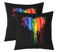 Homewish Lot de 2 Housse de Coussin 55x55 Fierté Arc-en-Ciel