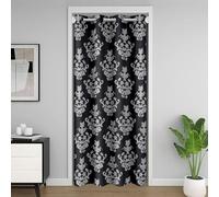Homewish Noir Gris Fleurs Rideaux de Séparation de Chambre 106x203 Victorien Brocart Rideau Porte Entrée Western Abstrait Esthétique Rideau de Porte Vintage Europe Rideau Occultant
