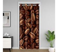 Homewish Rideau de Grain de Café 86x203,Mignon Brun Grain de Café Rideau de Porte Intimité pour Amateurs de Café,Grain de Café Imprimé Thème Chambre Rideau de Séparation,Hall D'Entrée Garde Manger