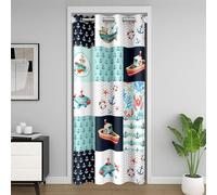 Homewish Rideau de Porte 106x203 Thème Rideau Occultant pour la Vie Privée Enfants Adolescents Adultes,Ancre sous Marin Rideaux Porte Chambre Décor,Homard Rideaux de Placard Patch Vintage