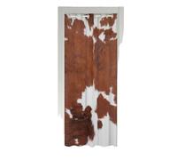 Homewish Rideau de Porte Imprimé Vache 86x203 cm, Rideau Occultant Imprimé Peau de Vache pour Porte Fenêtre Placard Chambre, Rideau de Porte en Poils d'animaux, Western Rustique, Marron Blanc