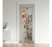 Homewish Rideau D'Entrée Automne-Grâce À L'Action de Grâces pour Enfant, Occultant Feuille D'Érable Chat, de Porte de Ferme d'automne, Séparateur de Chambre, 86x203 cm