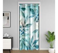 Homewish Rideau Occultant Bleuet Rideaux Porte 140x200 Enfants Adultes Aquarelle Arbre Fruitier Rideaux de Placard Feuilles d'arbre Rideau de Porte Interieur Gradient Vert Chambre Décor