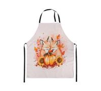 Homewish Tablier Cuisine Enfant 78x66cm Autumn Fox,Tablier de Cuisine Feuilles D'Automne de Tournesol de Citrouille,Tabliercuisine Imprimé D'Animaux de Ferme,Tablierbarbecue La Récolte Des Enfants