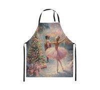 Homewish Tablier Cuisine Enfant 78x66cm Rose, Tablier de Cuisine Mignon Casse-Noix de Noël, Tabliercuisine Arbre de Noël de Fantaisie, Tablierbarbecue Fille de Ballet de Rêve Princesse
